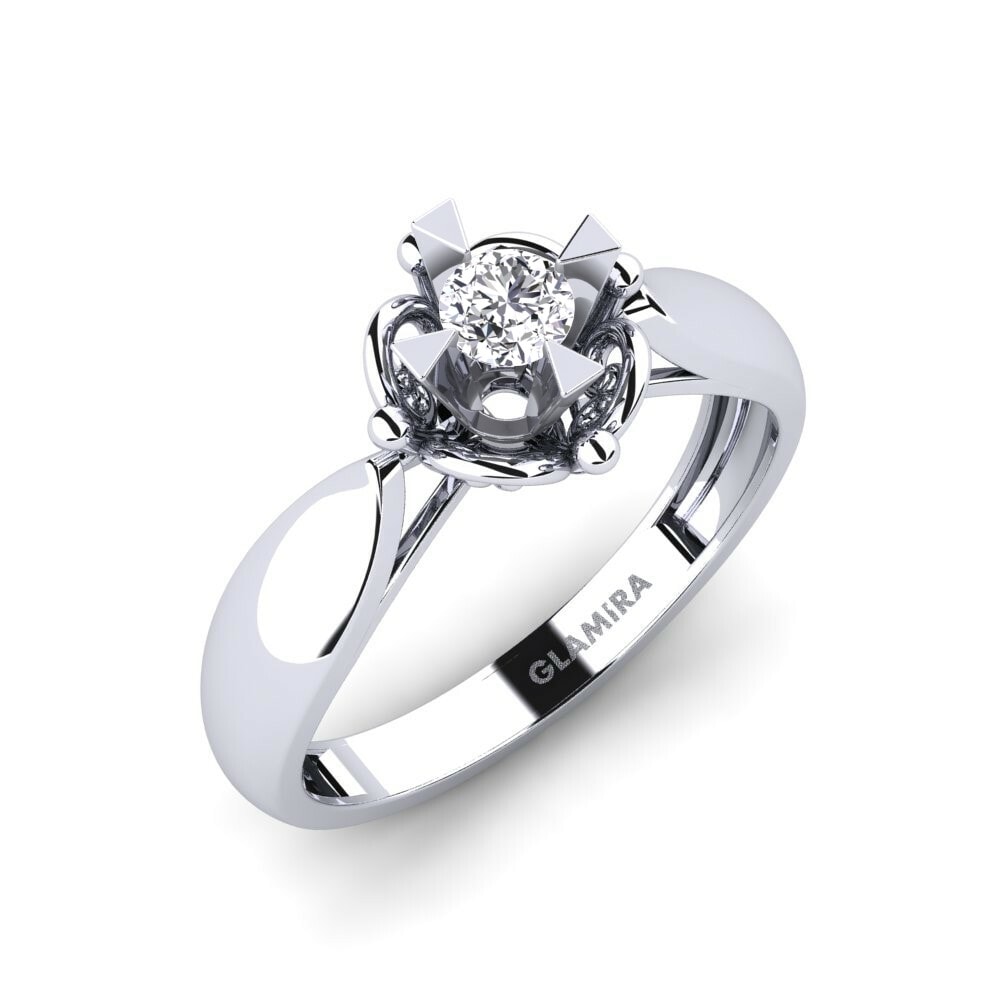 Design Solitaire Engagement Rings Indifferently 585 White Gold Diamond
