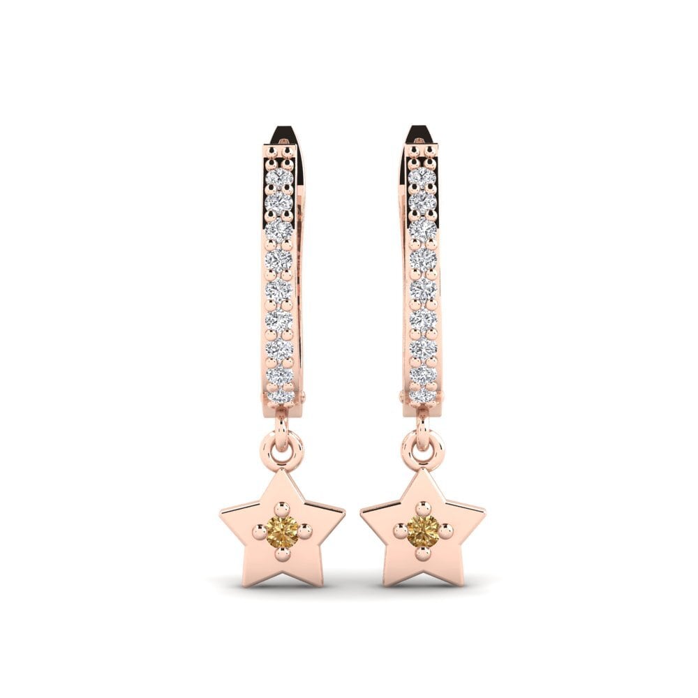 14ct Rose Gold Brown Diamond Earring Indobya Daughter