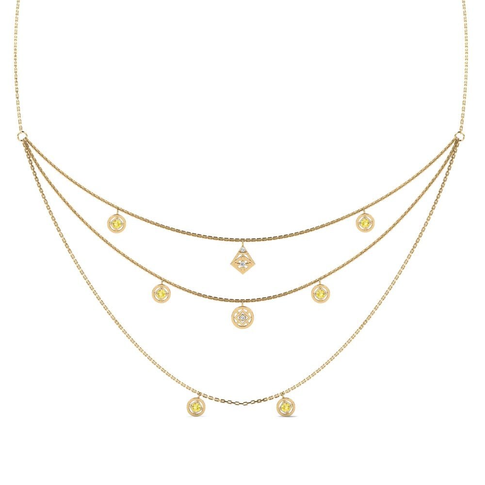 Yellow Sapphire Women's Necklace Inezer