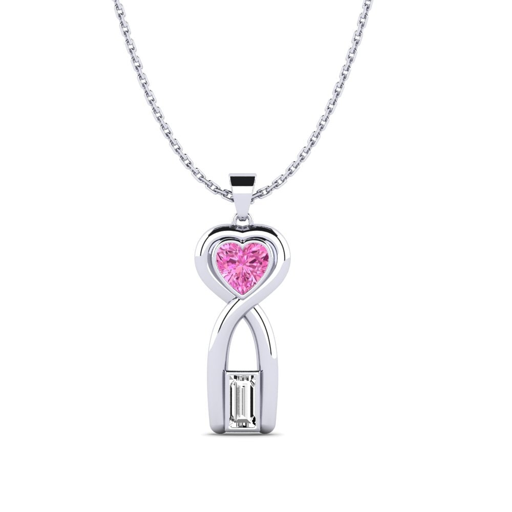 Topacio Rosa Colgante de Mujer Infiheartneck