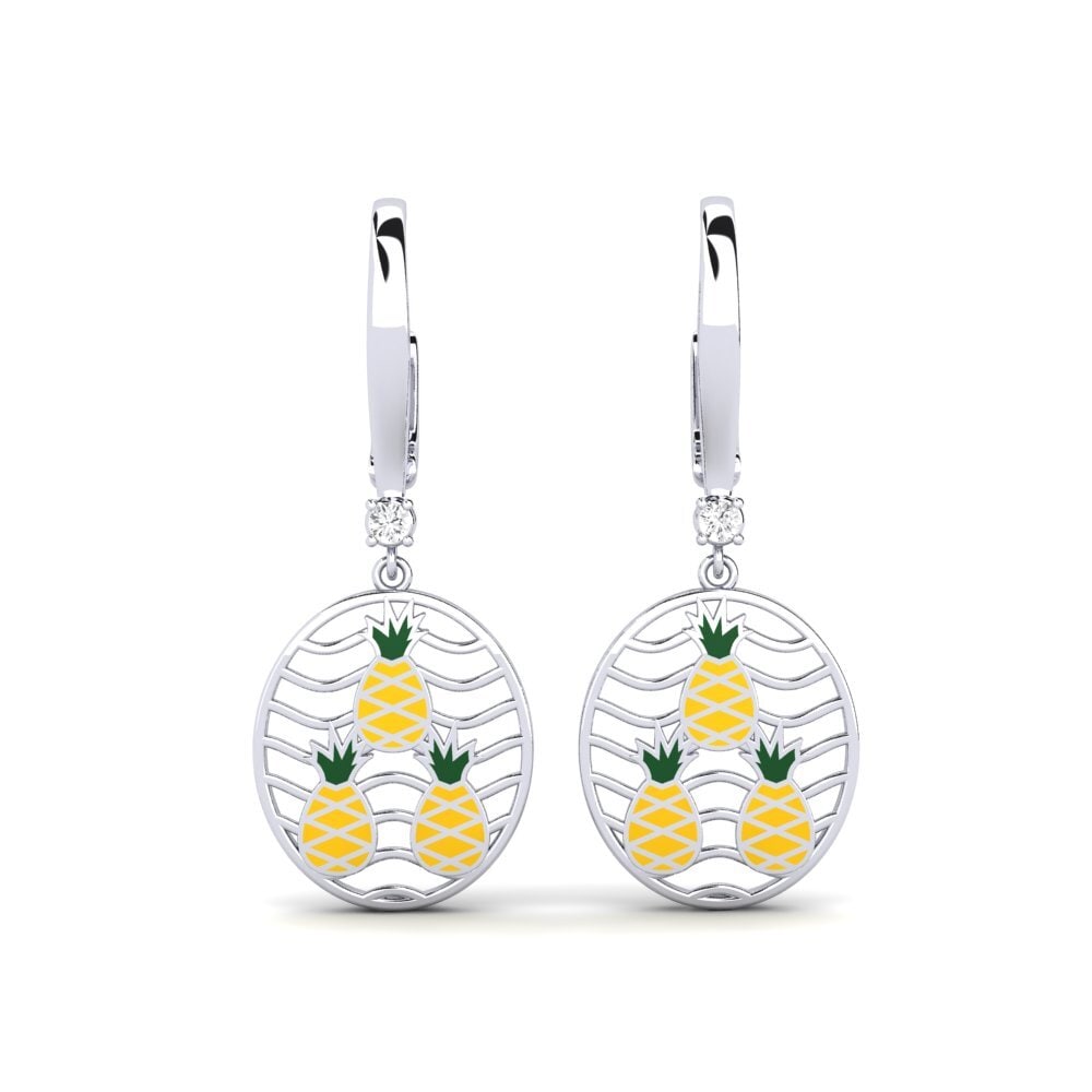 Pendientes Zafiro blanco Gotas y cuelgan