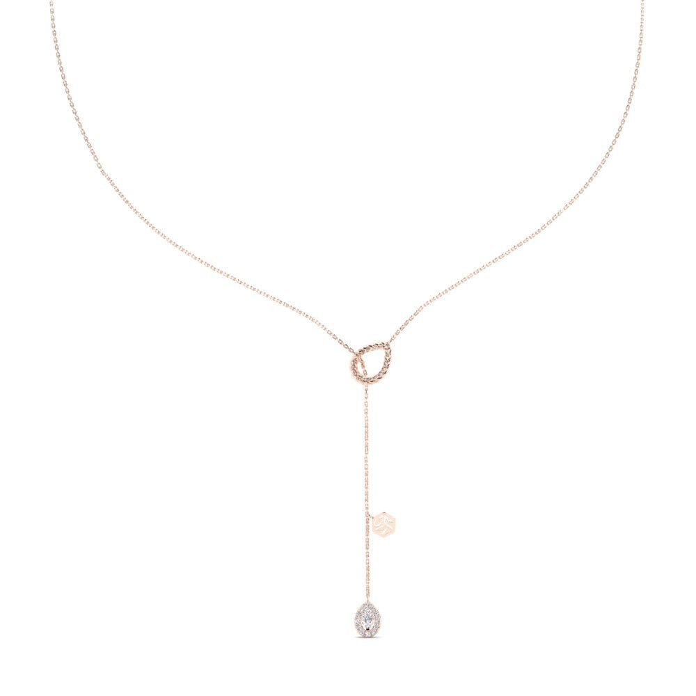 9ct Rose Gold Diamond Women's Necklace Ingatan