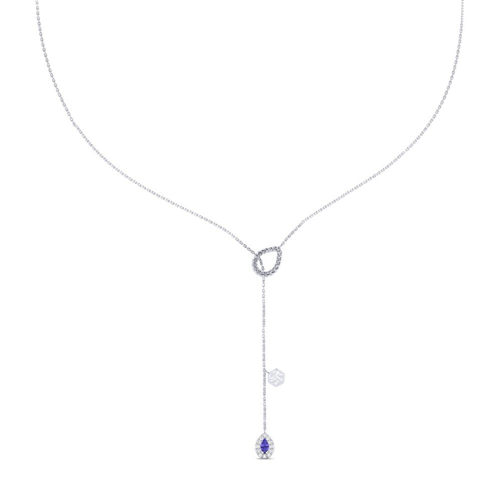 950 Platinum Tanzanite Women's Necklace Ingatan