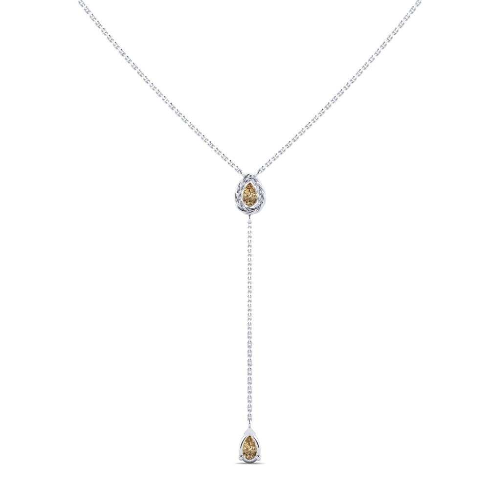 950 Platinum Brown Diamond Women's Necklace Inghave