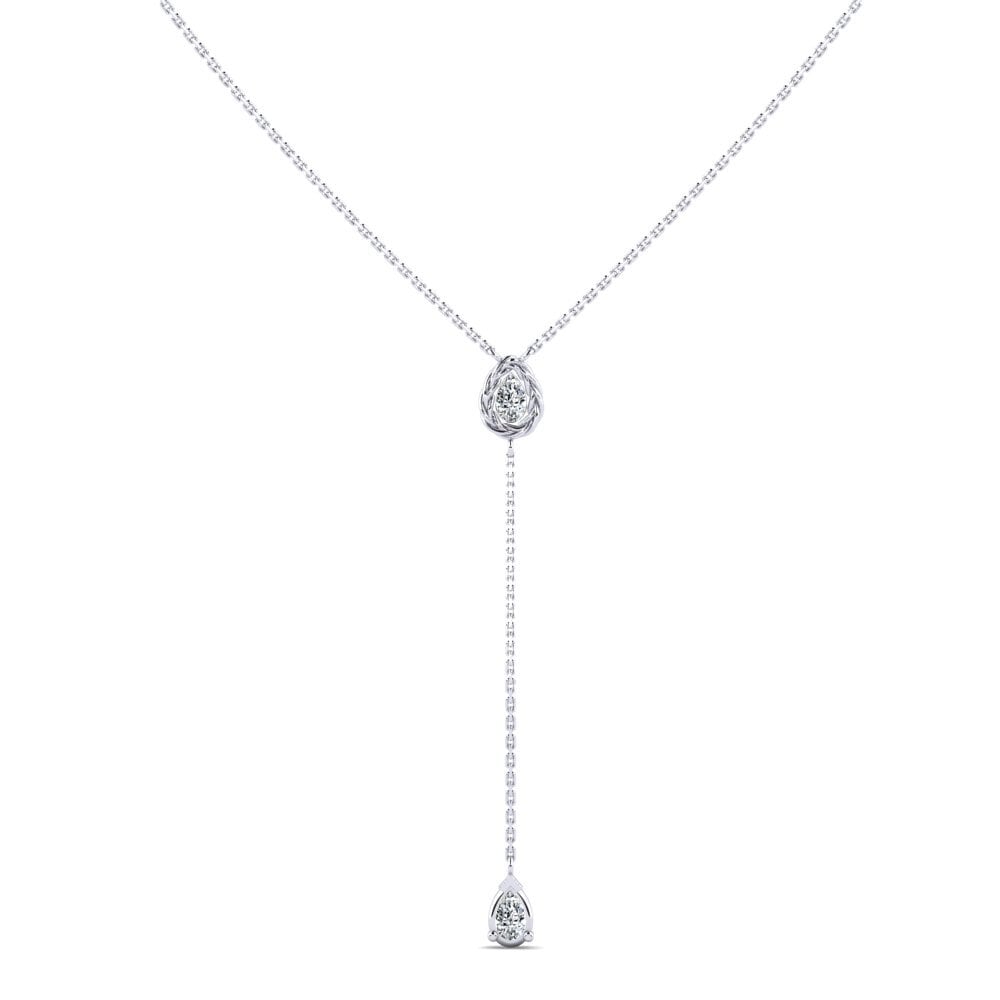 9ct White Gold Zirconia Women's Necklace Inghave