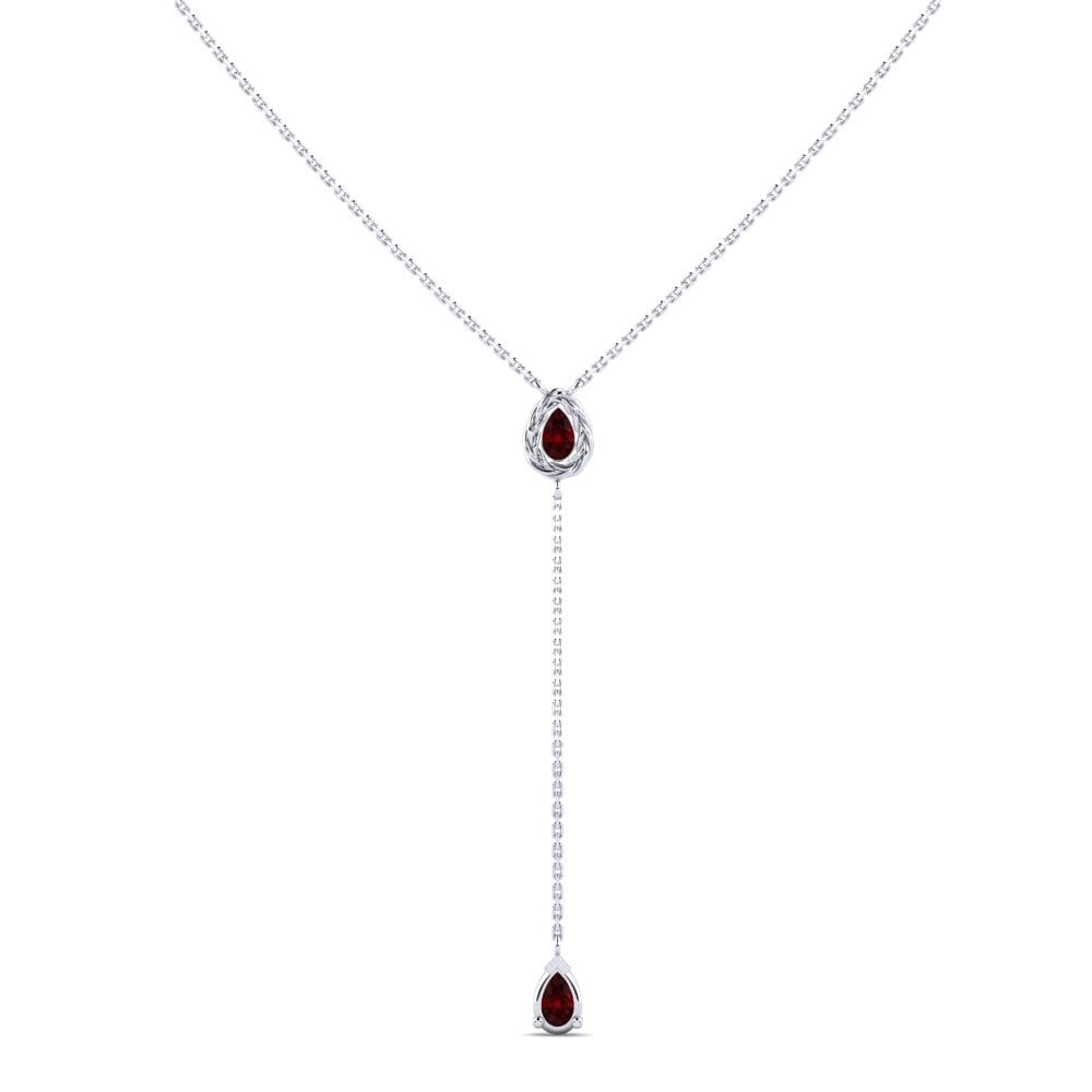 950 Platinum Garnet Women's Necklace Inghave