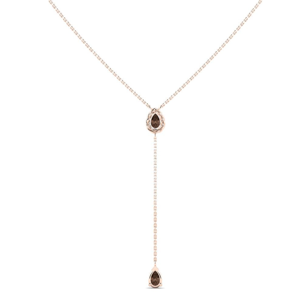 9ct Rose Gold Smoky Quartz Women's Necklace Inghave