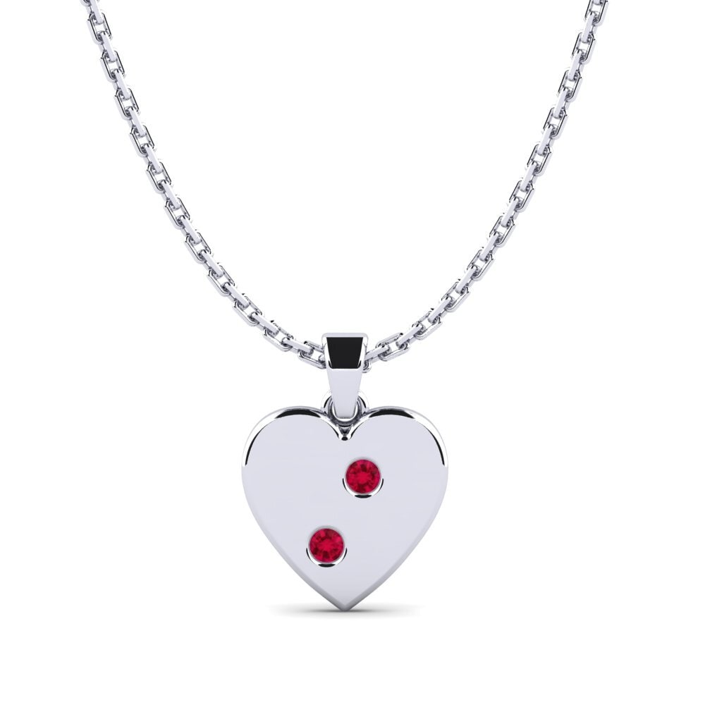 White Silver Ruby Women's Pendant Ingle