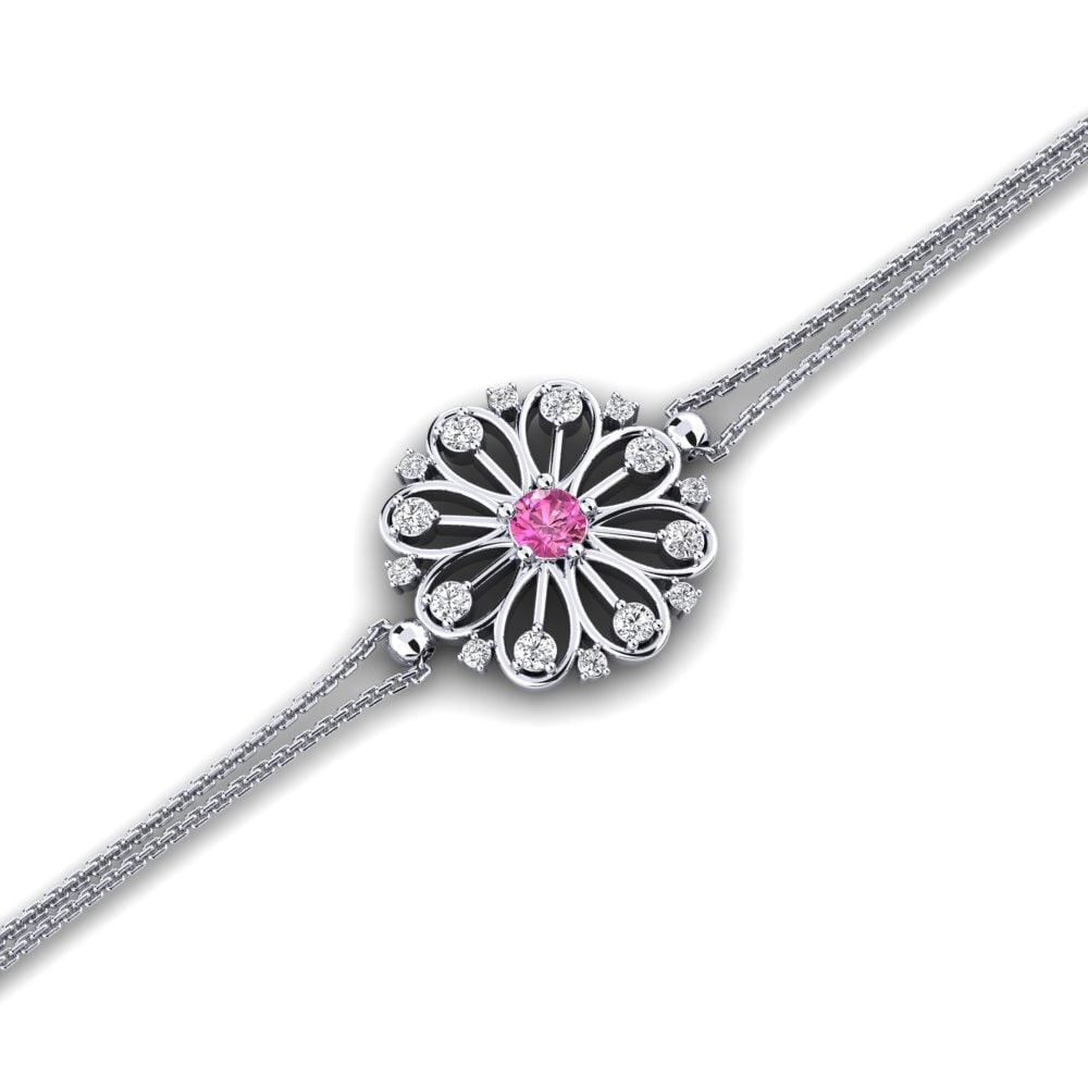 950 Platinum Pink Topaz Women's Bracelet Ingram