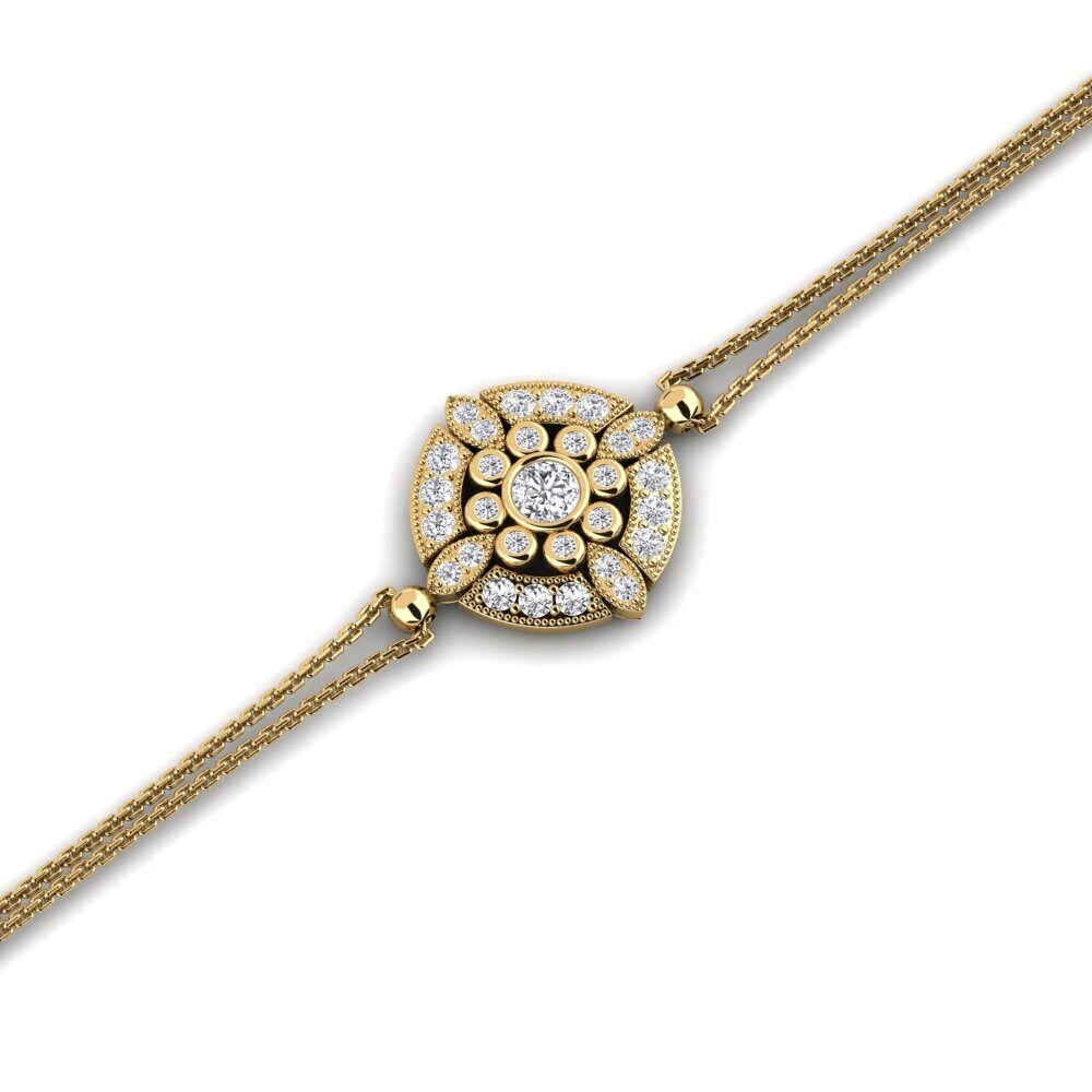 Bracelet De Mariage Homme En Or Jaune 18K - Diamant 0.40 Ct VS1 F - Taille Ronde - Sur Mesure Inde