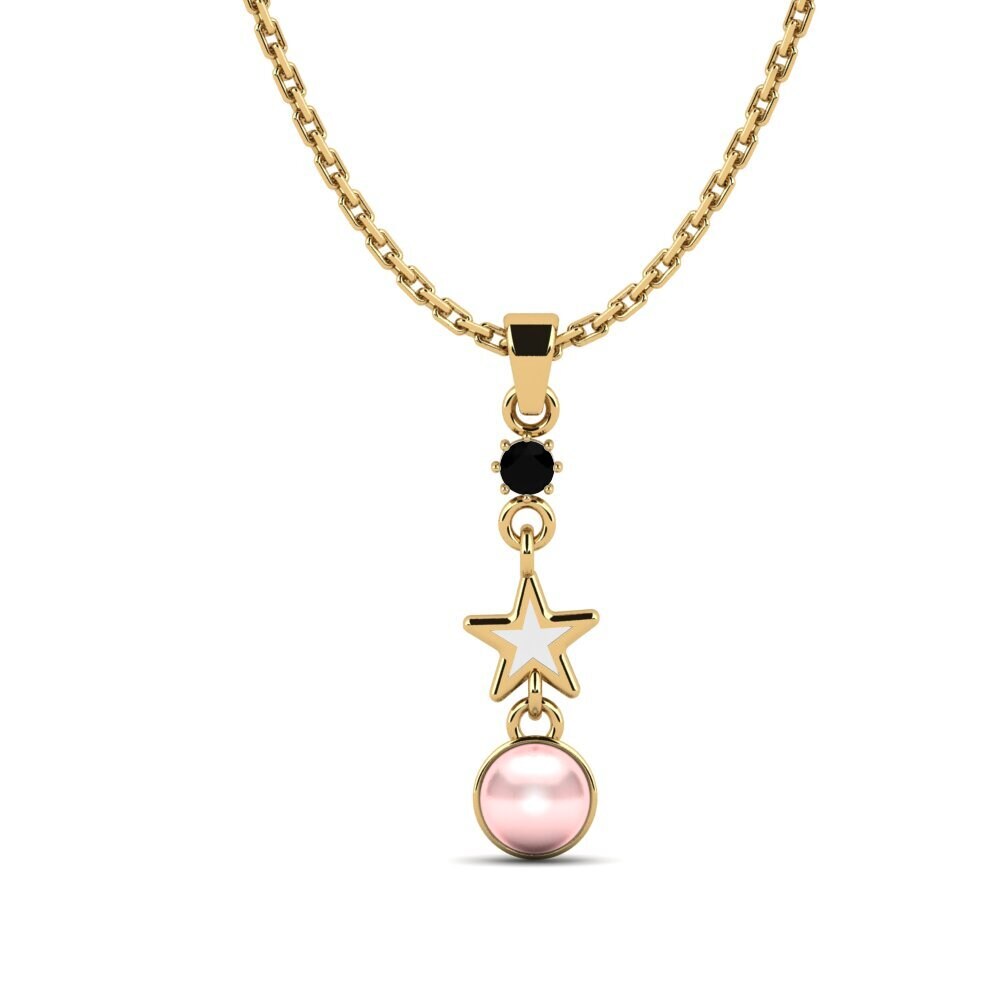 Gelbgold 375 Schwarzer Onyx Damen anhänger Inmate