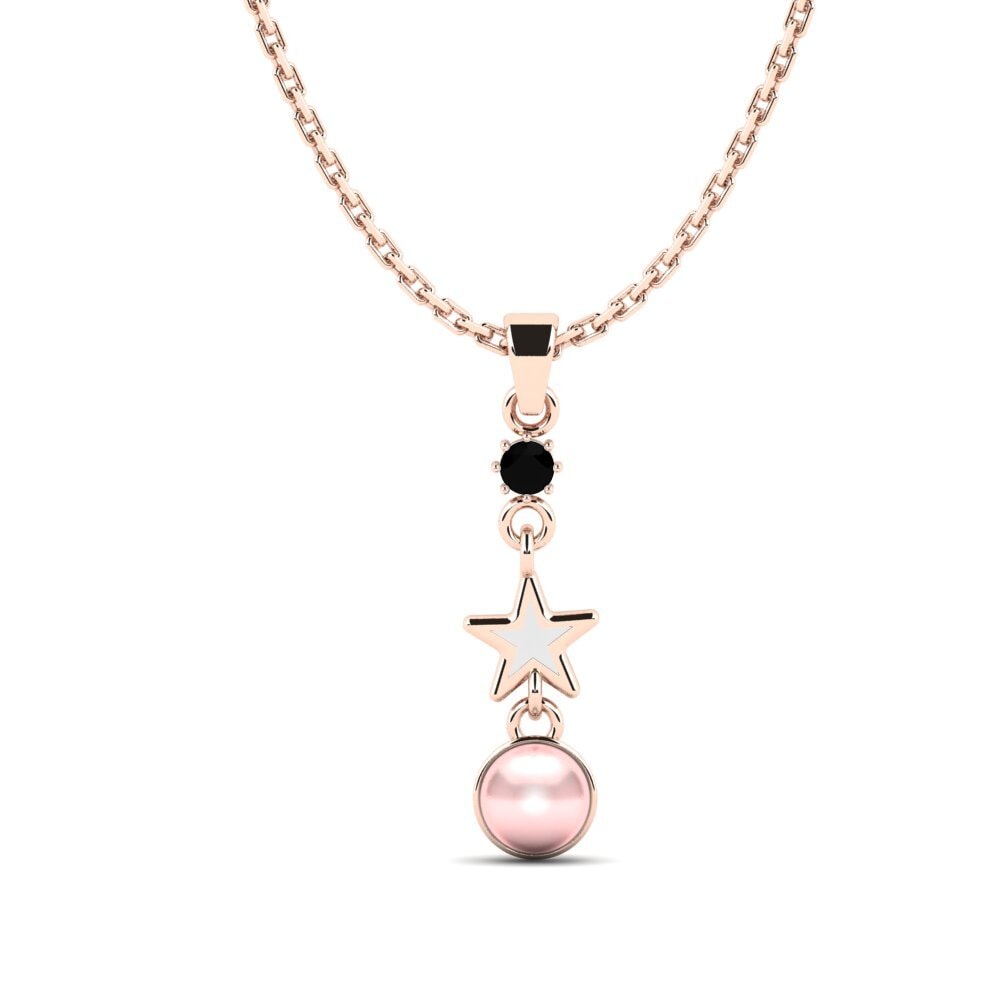 Rotgold 750 Schwarzer Diamant Damen anhänger Inmate