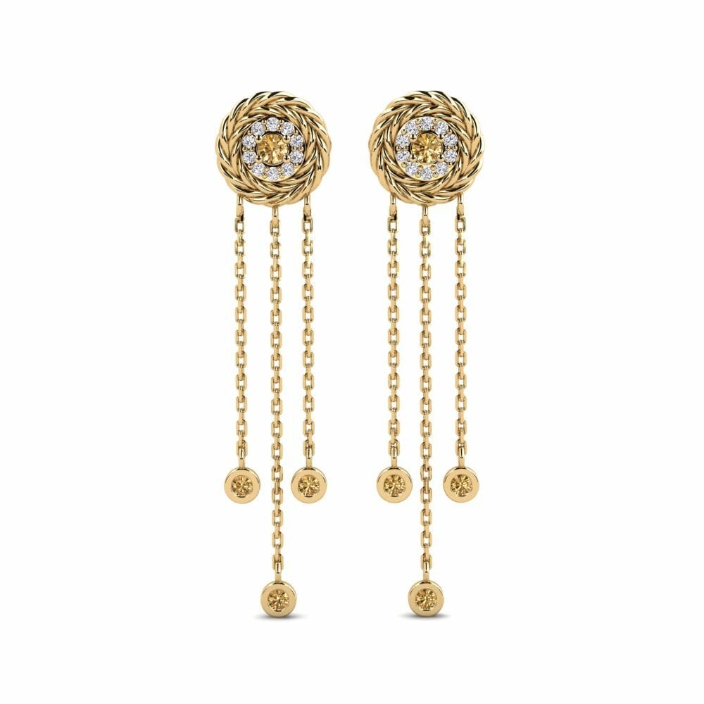 Bruine Diamant Dames Oorbellen Innosente