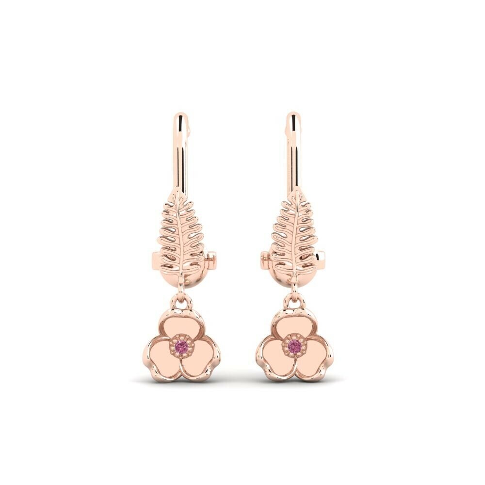 14k Rose Gold Rhodolite Garnet Women's Earring Instability