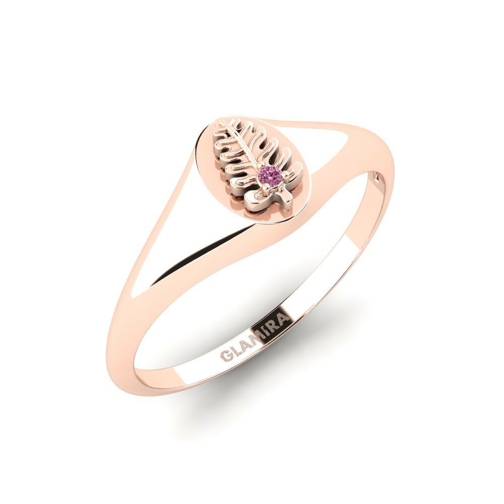 14k Rose Gold Rhodolite Garnet Ring Interactively