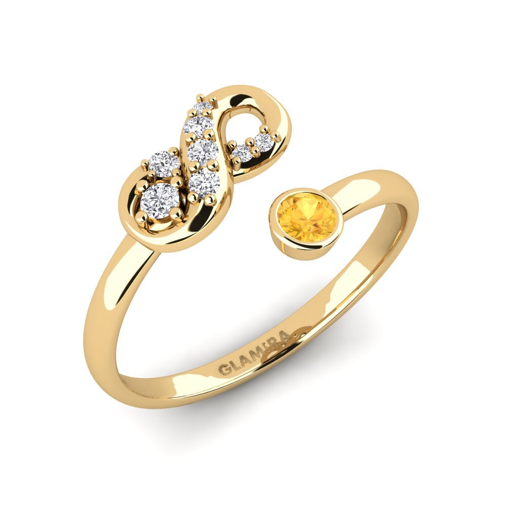 9ct Yellow Gold Citrine Ring Intermittent