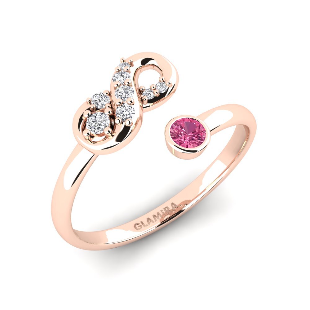 9ct Rose Gold Pink Tourmaline Ring Intermittent