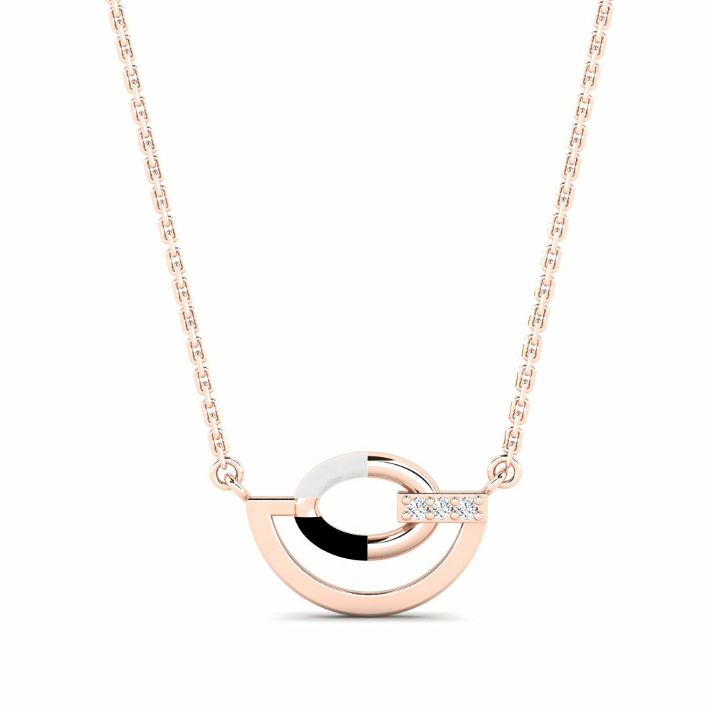 Vàng Hồng 18K Đá Zirconia Dây chuyền nữ Interval