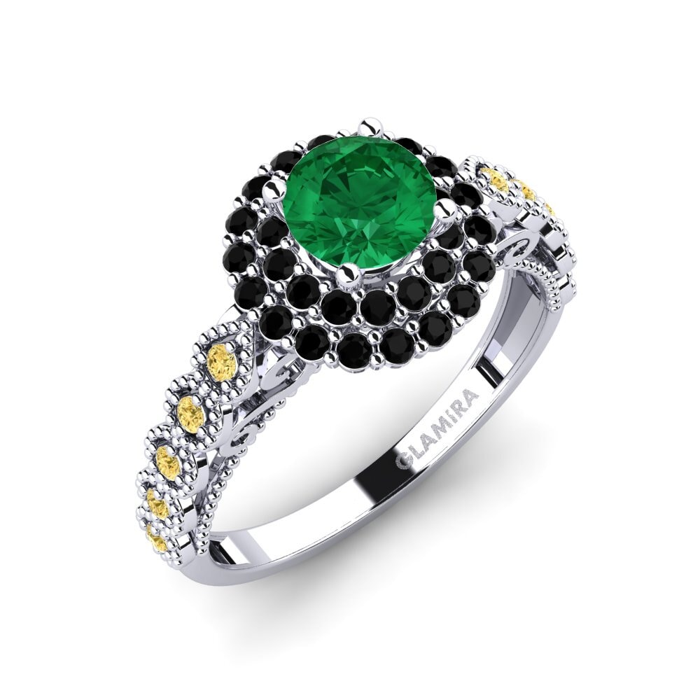 Smaragd (Gemaakt in het laboratorium) Verlovingsring Intrauterine