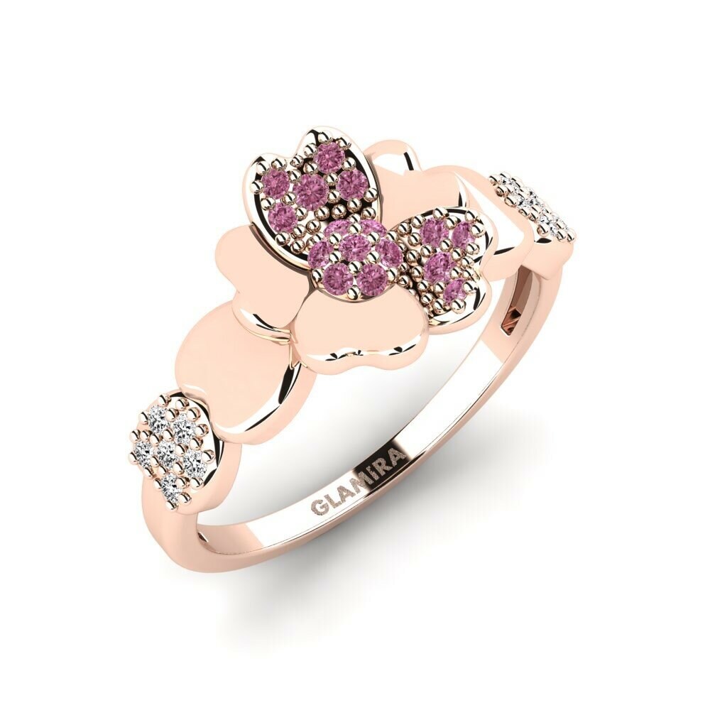 14k Rose Gold Rhodolite Garnet Ring Invisibility