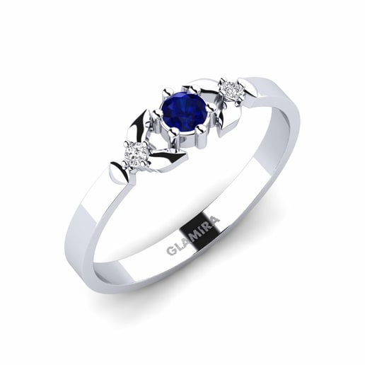 Ring Iodine 585 White Gold & Sapphire & Diamond