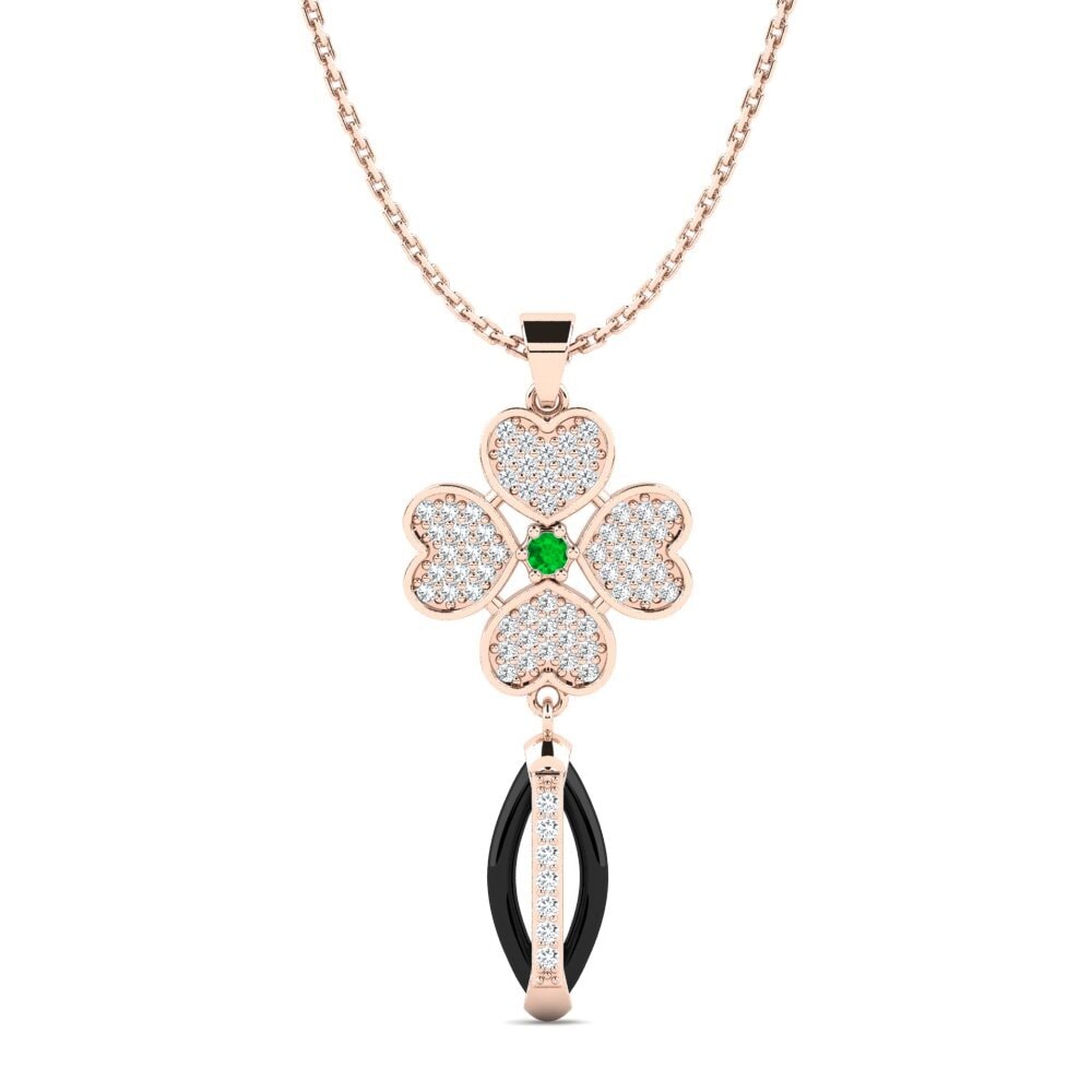9ct Rose Gold Emerald Women's Pendant Ipinas