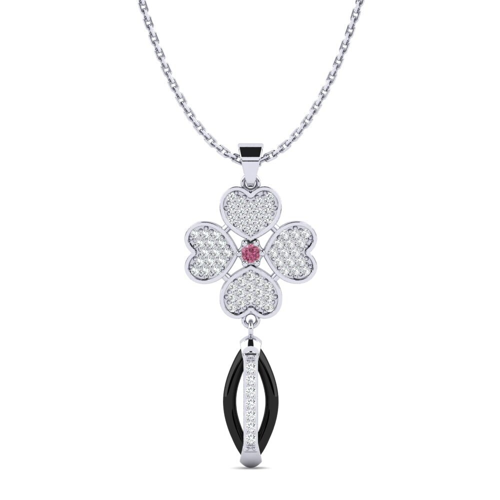 9ct White Gold Rhodolite Garnet Women's Pendant Ipinas