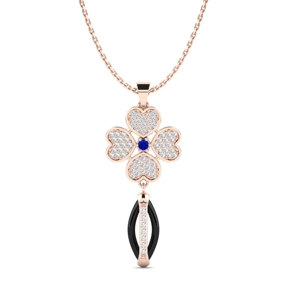 9ct Rose Gold Sapphire Women's Pendant Ipinas
