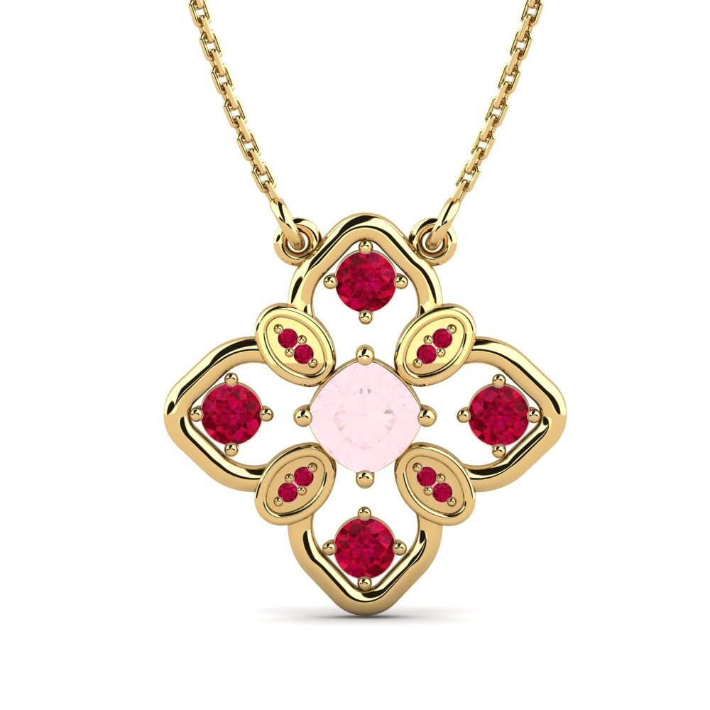 Cushion Rose Quartz Women's Necklace Irabelia