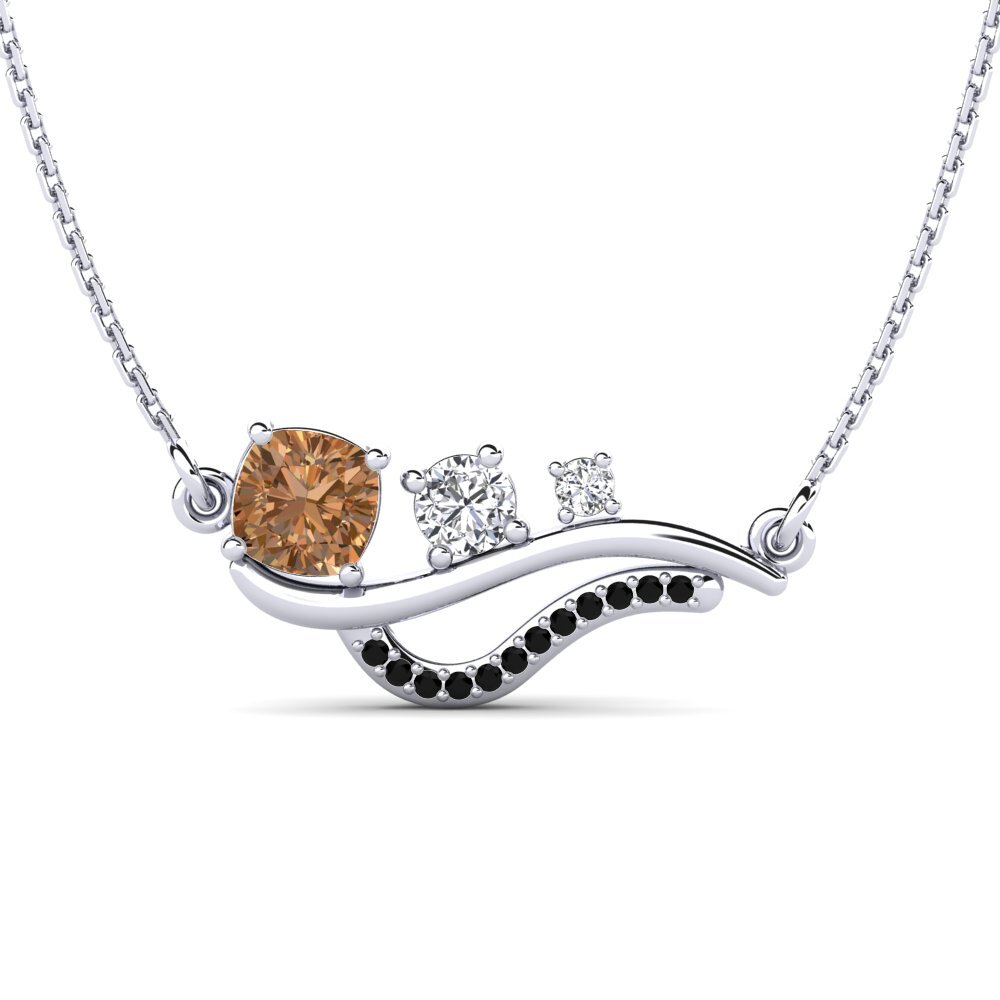 Cushion Brown Diamond Women's Necklace Iralene