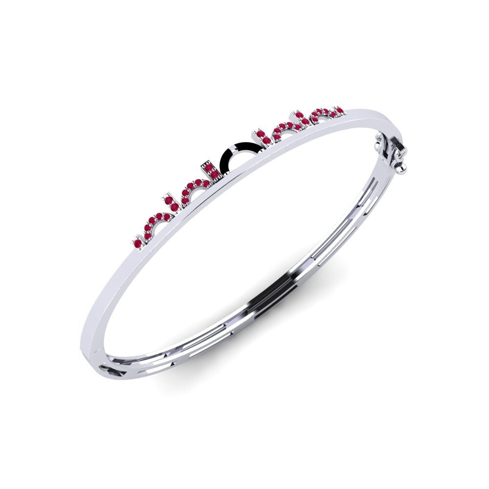 18ct White Gold Ruby Women's Bangle Irrotional
