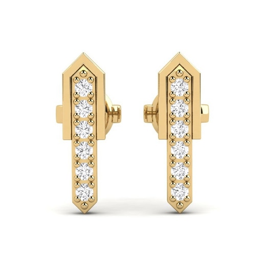 Earring Isabeau 585 Yellow Gold & White Sapphire