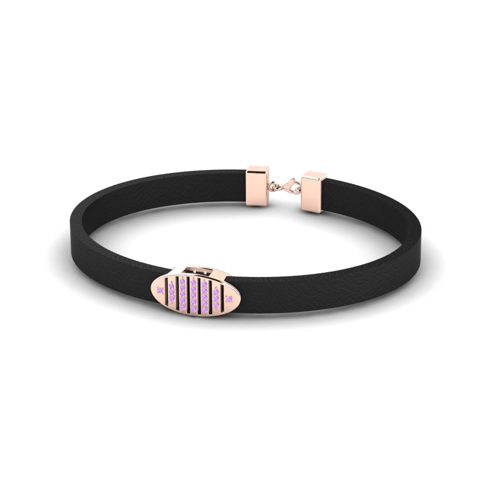 9K Rose Gold Amethyst Men's Bracelet Isaiah