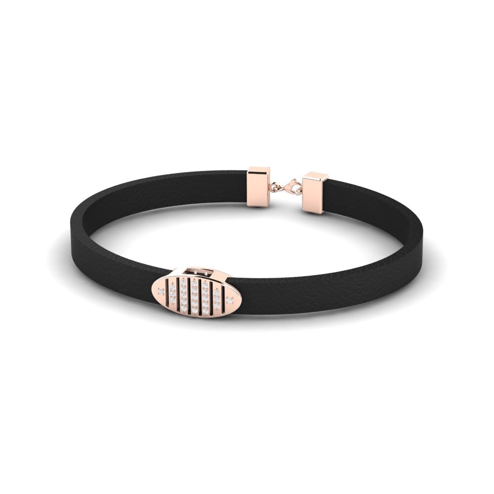 9K Rose Gold White sapphire Men's Bracelet Isaiah