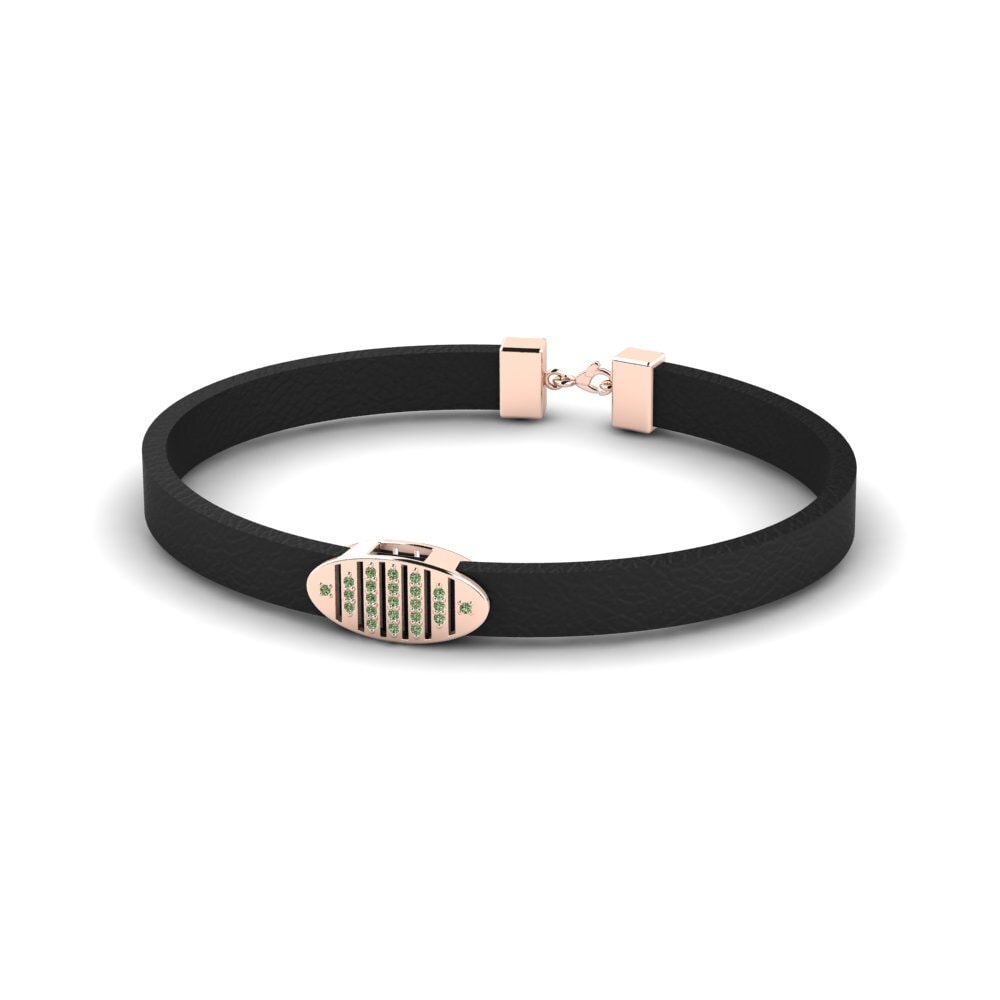 18ct Rose Gold Green Diamond Men's Bracelet Isaiah