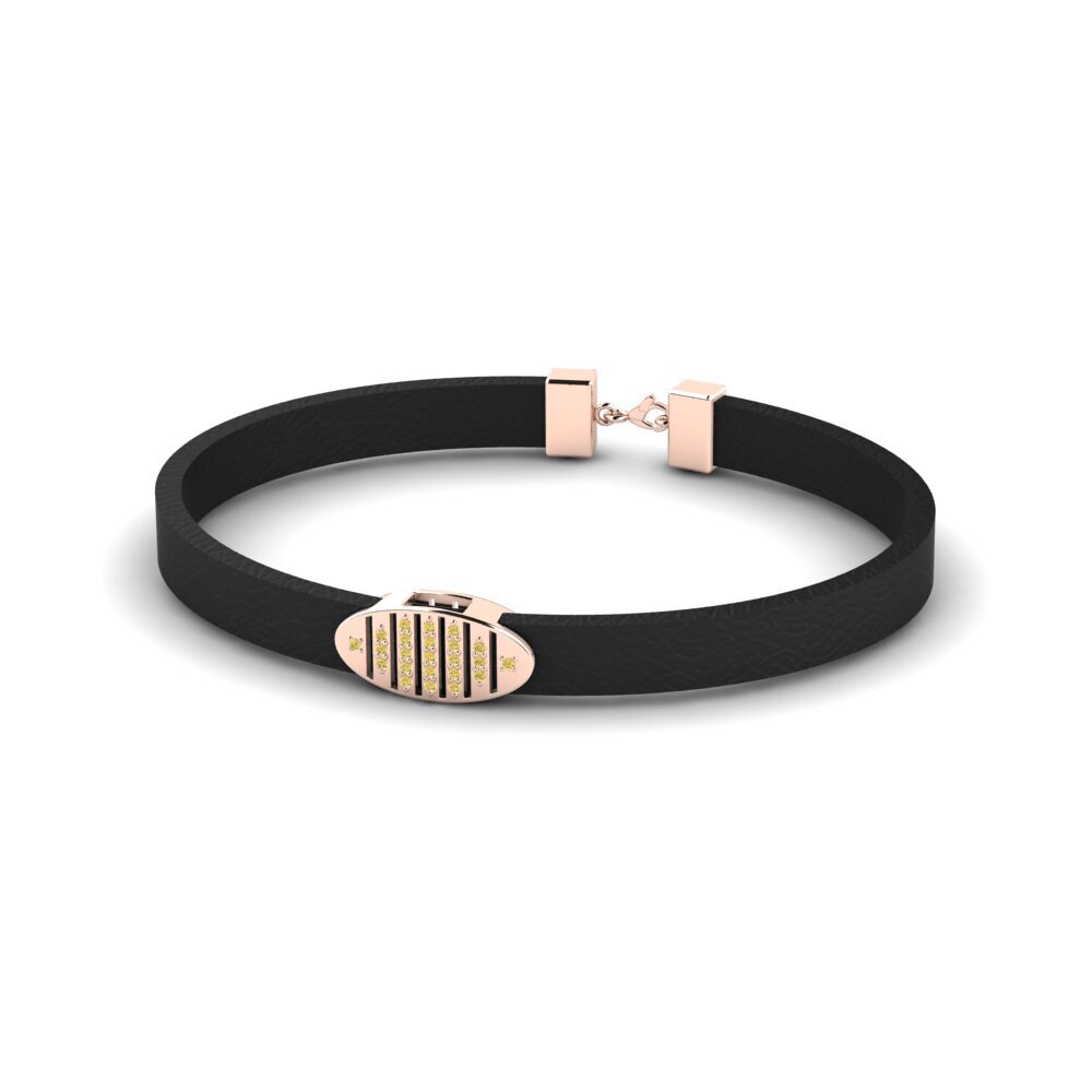 18ct Rose Gold Yellow Diamond Men's Bracelet Isaiah