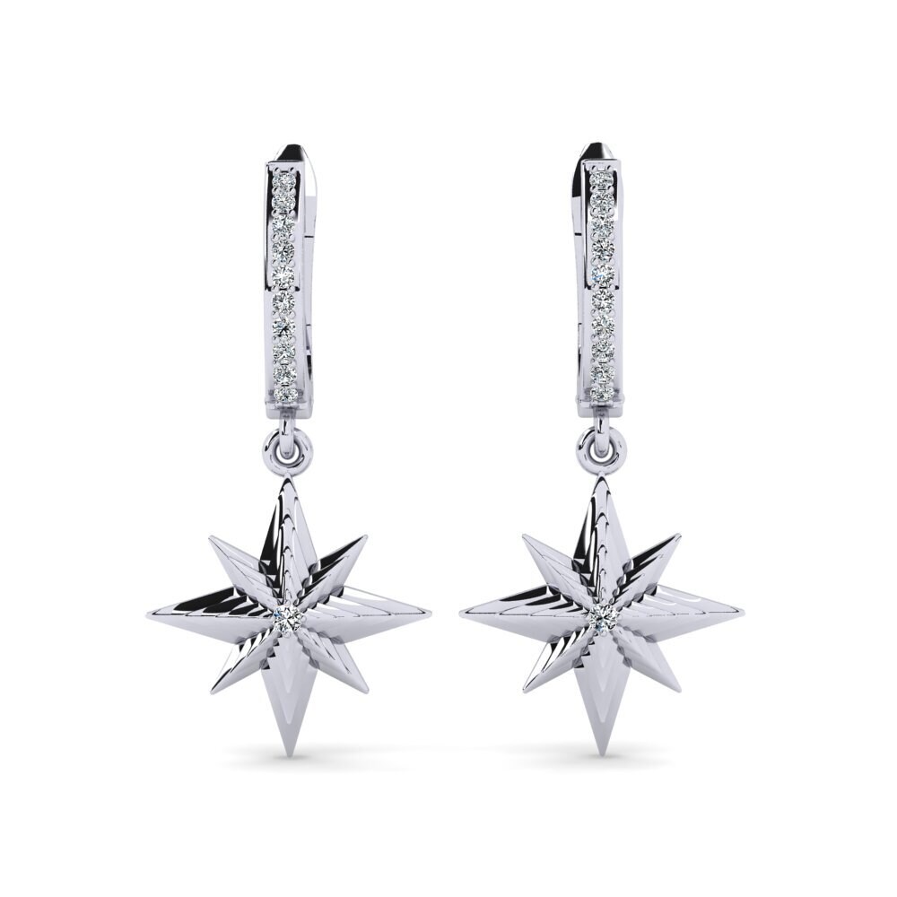 Boucles D'oreilles Esprit En Argent Et Zircon - Modèle ESER93036A000, Créoles à Clip Papillon