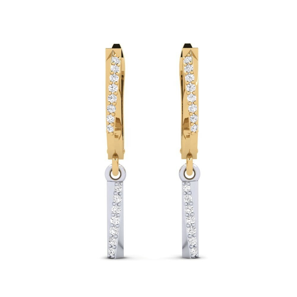 Oro Giallo & Bianco 585 Orecchino da donna Isbedel