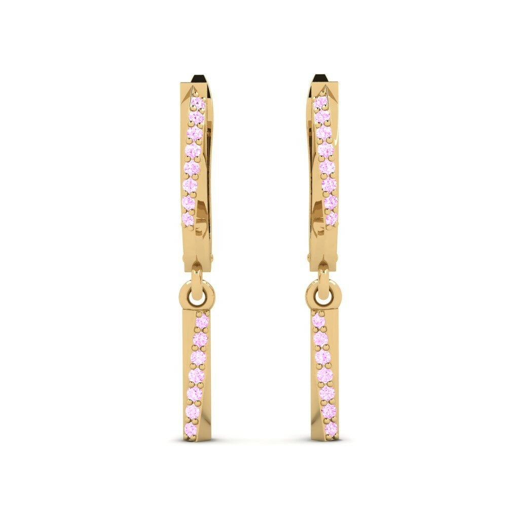 Saphir Rose Boucle d'oreille femme Isbedel