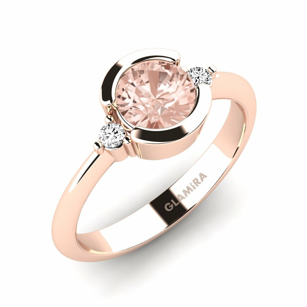 0.8 Carat Morganite 14k Rose Gold Engagement Ring Iselin