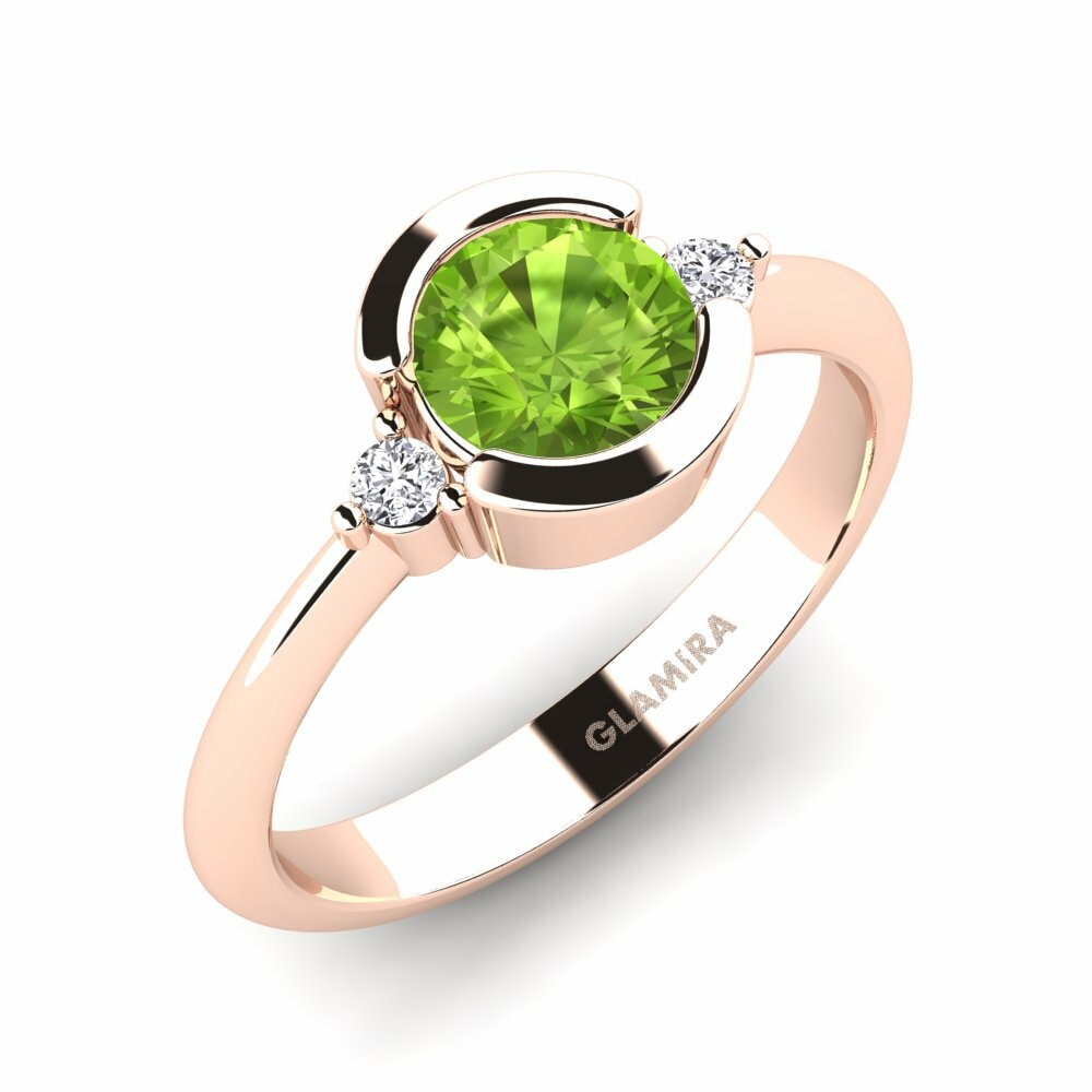 9k Rose Gold Peridot Engagement Ring Iselin