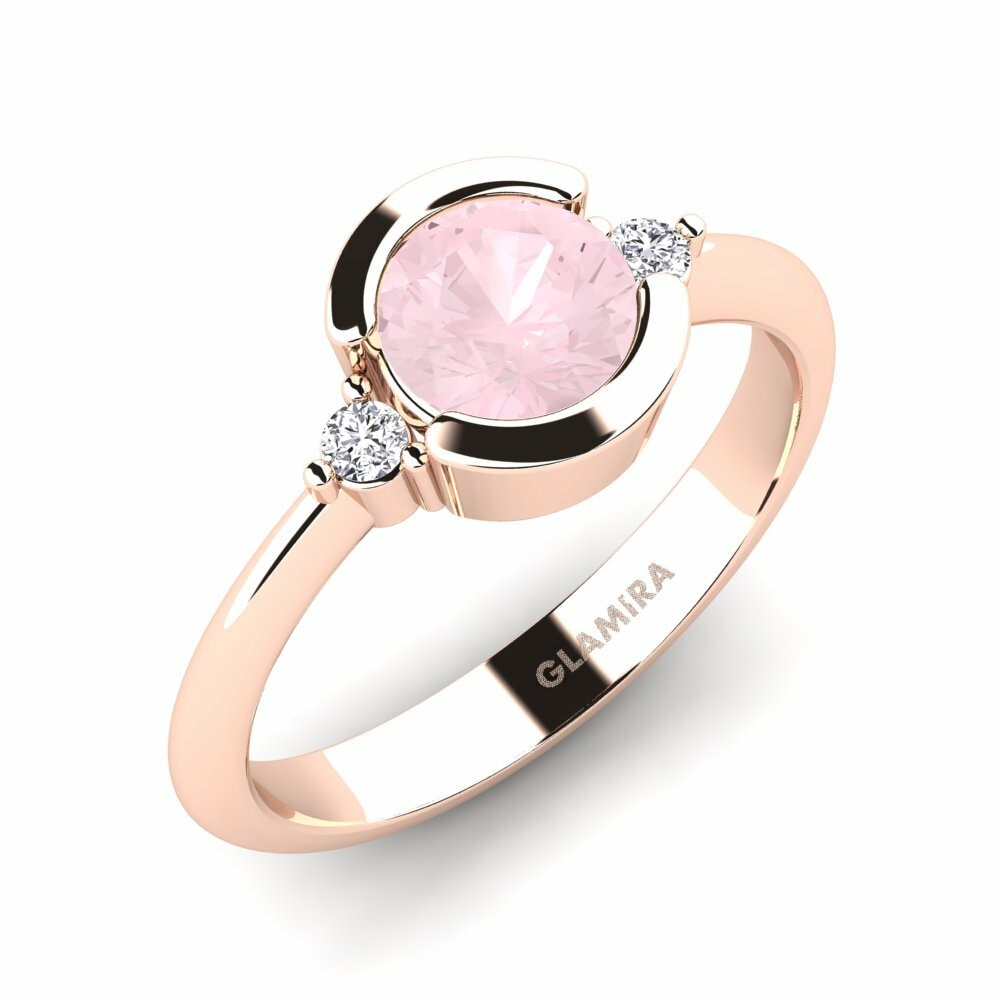 9k Rose Gold Rose Quartz Engagement Ring Iselin