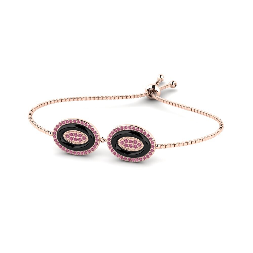 14K Rose Gold Rhodolite Garnet Bracelet Isogon