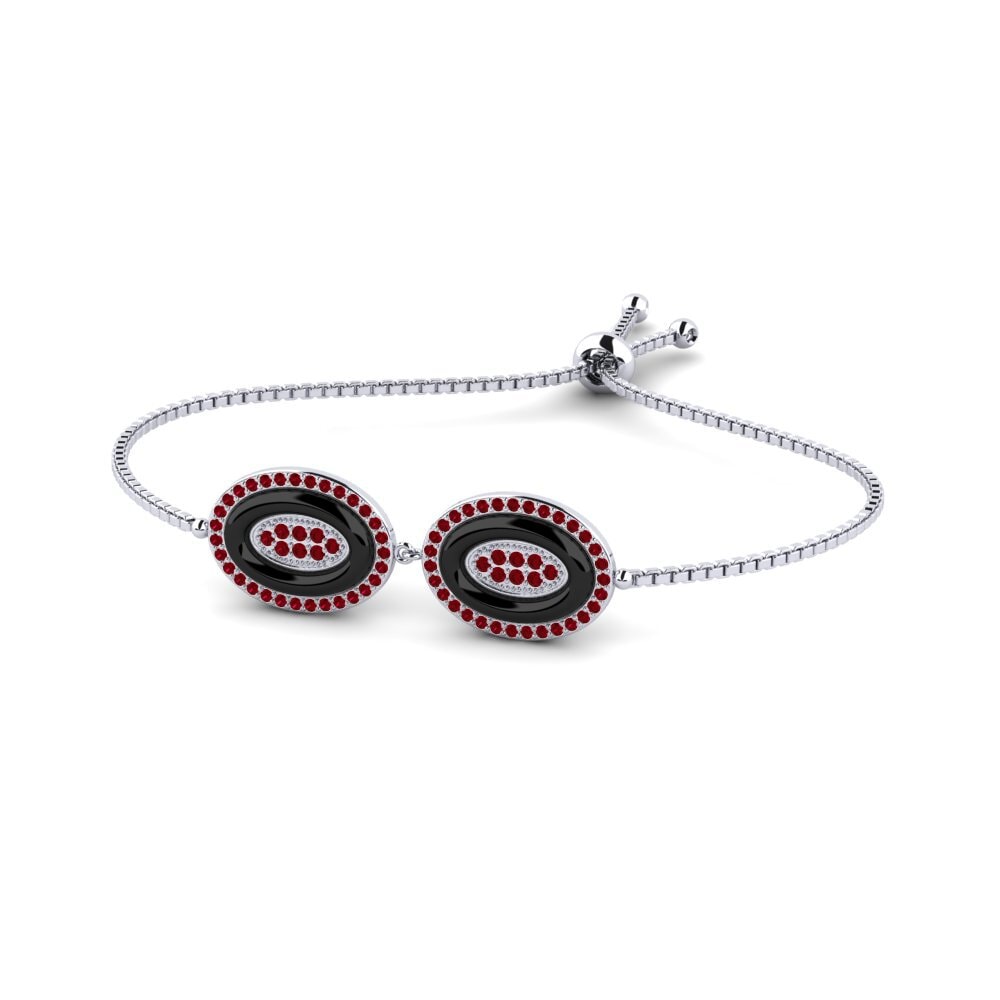 950 Palladium Red Zirconia Women's Bracelet Isogon
