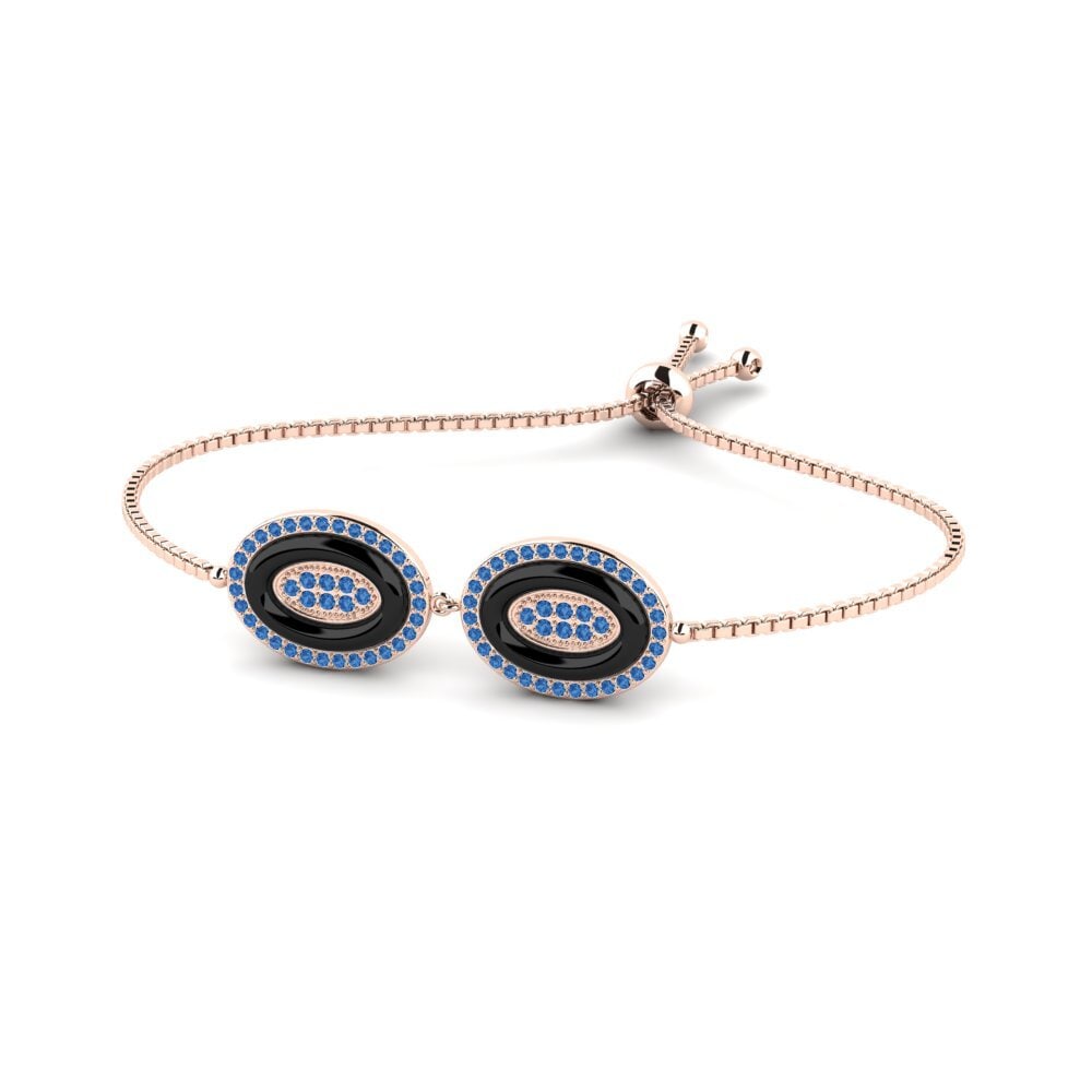 14K Rose Gold Dark Blue Zirconia Bracelet Isogon