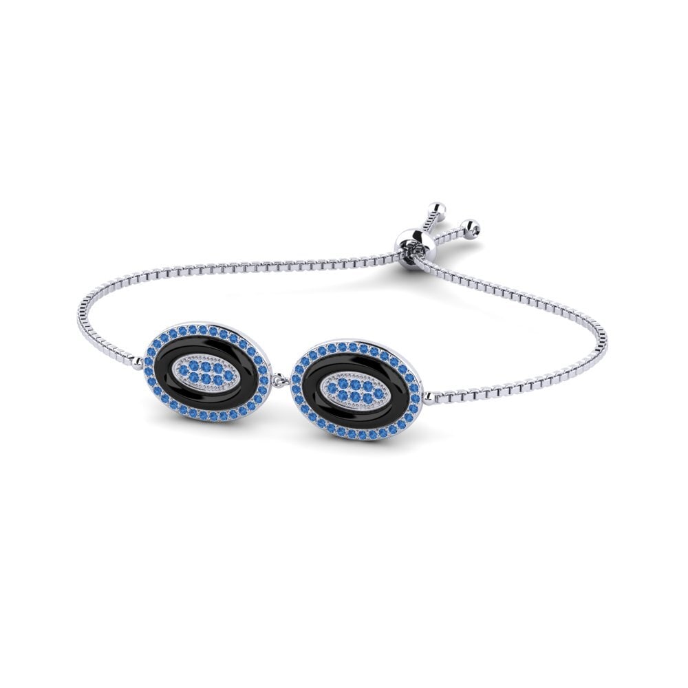 950 Palladium Dark Blue Zirconia Bracelet Isogon