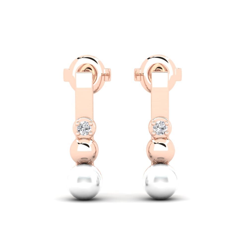 Rotgold 375 Diamant Damen ohrring Isora