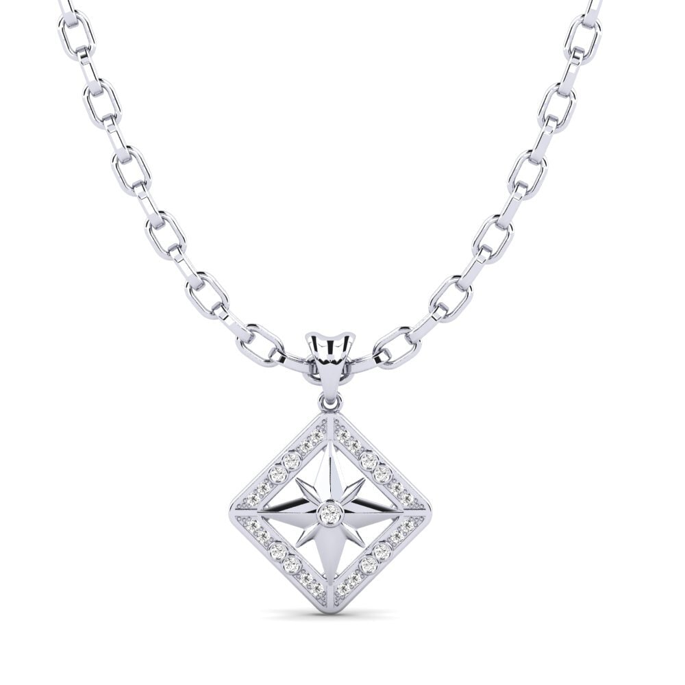 9ct White Gold Moissanite Men's Pendant Ithacae