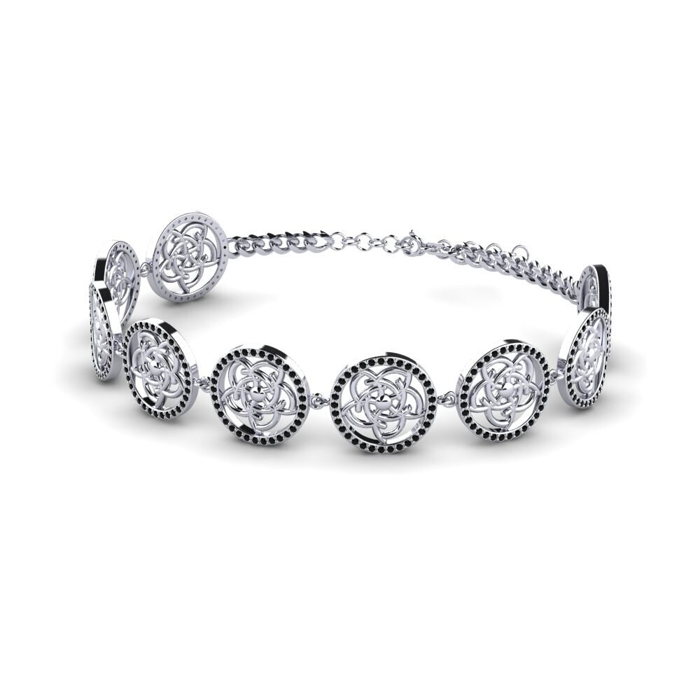 950 Palladium Black Diamond Women's Bracelet Izbel