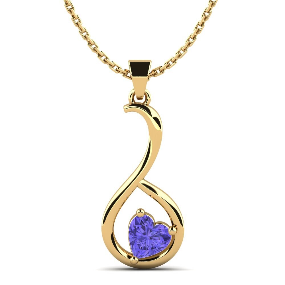 Gelbgold 585 Tansanit Damen anhänger Jaboris
